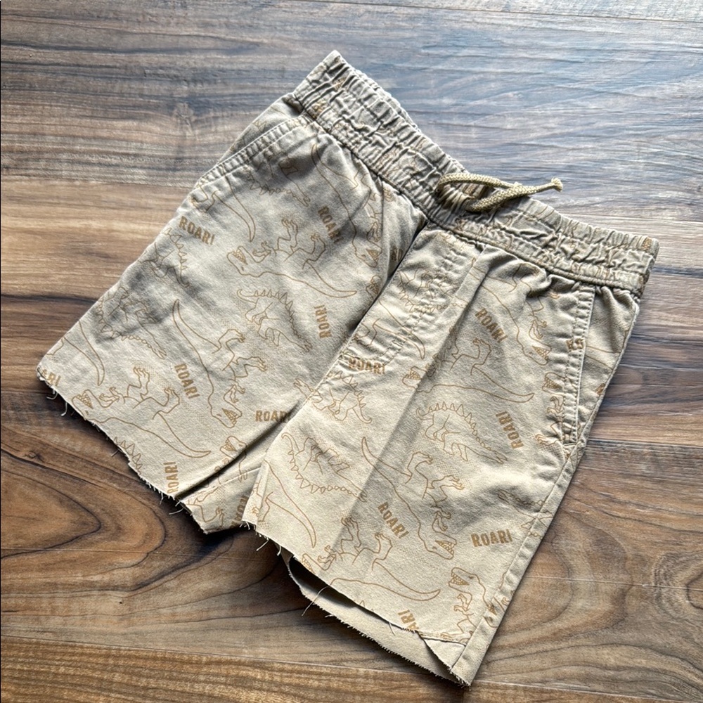 Tan Dinosaur Print Boys Shorts